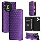 For TCL 60 SE NxtPaper 5G Cubic Grid Texture Flip Leather Phone Case(Purple) - 1