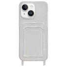 For iPhone 14 Plus Transparent Card Slot TPU Phone Case with Lanyard Hole - 1