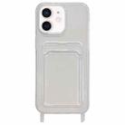 For iPhone 12 Transparent Card Slot TPU Phone Case with Lanyard Hole - 1