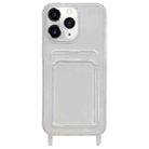 For iPhone 11 Pro Max Transparent Card Slot TPU Phone Case with Lanyard Hole - 1