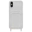 For iPhone XS / X Transparent Card Slot TPU Phone Case with Lanyard Hole - 1