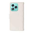 For Honor 400 Lite Three Card Slot Diamond Grid  Leather Phone Case with Long / Short Straps(White) - 3
