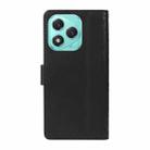 For Honor 400 Lite Three Card Slot Diamond Grid  Leather Phone Case with Long / Short Straps(Black) - 3