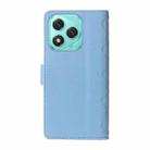 For Honor 400 Lite Three Card Slot Diamond Grid  Leather Phone Case with Long / Short Straps(Blue) - 3