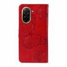 For Redmi A5 4G 173.3mm 3D Butterfly Embossed Pattern Flip Leather Phone Case(Red) - 3