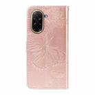 For Redmi A5 4G 173.3mm 3D Butterfly Embossed Pattern Flip Leather Phone Case(Rose Gold) - 3