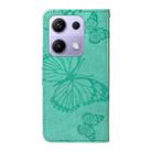 For Redmi Note 13 Pro 4G / 14S 4G 3D Butterfly Embossed Pattern Flip Leather Phone Case(Green) - 3