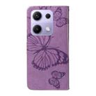 For Redmi Note 13 Pro 4G / 14S 4G 3D Butterfly Embossed Pattern Flip Leather Phone Case(Purple) - 3