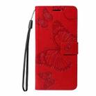 For Redmi Note 13 Pro 4G / 14S 4G 3D Butterfly Embossed Pattern Flip Leather Phone Case(Red) - 2