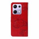 For Redmi Note 13 Pro 4G / 14S 4G 3D Butterfly Embossed Pattern Flip Leather Phone Case(Red) - 3
