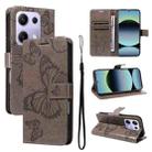 For Redmi Note 13 Pro 4G / 14S 4G 3D Butterfly Embossed Pattern Flip Leather Phone Case(Grey) - 1