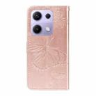 For Redmi Note 13 Pro 4G / 14S 4G 3D Butterfly Embossed Pattern Flip Leather Phone Case(Rose Gold) - 3