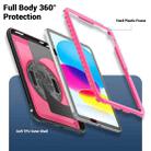 For iPad 2025 / 2022 Honeycomb Hand Grip Turntable Stand Tablet Case(Rose Red) - 3