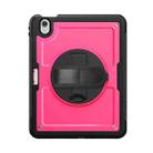 For iPad Air 11 2025 / 2024 Honeycomb Hand Grip Turntable Stand Tablet Case(Rose Red) - 2