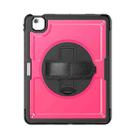 For iPad Air 13 2025 / 2024 Honeycomb Hand Grip Turntable Stand Tablet Case(Rose Red) - 2