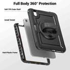 For iPad mini 2024 / mini 6 Honeycomb Hand Grip Turntable Stand Tablet Case(Black) - 3