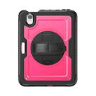 For iPad mini 2024 / mini 6 Honeycomb Hand Grip Turntable Stand Tablet Case(Rose Red) - 2