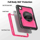 For iPad mini 2024 / mini 6 Honeycomb Hand Grip Turntable Stand Tablet Case(Rose Red) - 3