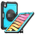 For iPad mini 2024 / mini 6 Honeycomb Hand Grip Turntable Stand Tablet Case(Light Blue) - 1