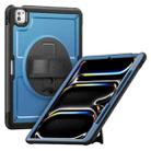 For iPad Pro 13 2024 Honeycomb Hand Grip Turntable Stand Tablet Case(Navy Blue) - 1