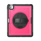 For iPad Pro 13 2024 Honeycomb Hand Grip Turntable Stand Tablet Case(Rose Red) - 2