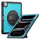 For iPad Pro 13 2024 Honeycomb Hand Grip Turntable Stand Tablet Case(Light Blue) - 1