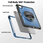For iPad Pro 11 2024 Honeycomb Hand Grip Turntable Stand Tablet Case(Navy Blue) - 3