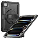 For iPad Pro 11 2024 Honeycomb Hand Grip Turntable Stand Tablet Case(Black) - 1