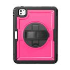 For iPad Pro 11 2024 Honeycomb Hand Grip Turntable Stand Tablet Case(Rose Red) - 2