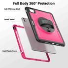 For iPad Pro 11 2024 Honeycomb Hand Grip Turntable Stand Tablet Case(Rose Red) - 3