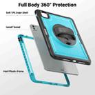 For iPad Pro 11 2024 Honeycomb Hand Grip Turntable Stand Tablet Case(Light Blue) - 3