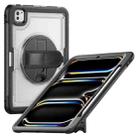 For iPad Pro 11 2024 Honeycomb Hand Grip Turntable Stand Tablet Case(Transparent) - 1