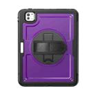 For iPad Pro 11 2024 Honeycomb Hand Grip Turntable Stand Tablet Case(Purple) - 2