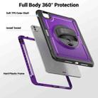 For iPad Pro 11 2024 Honeycomb Hand Grip Turntable Stand Tablet Case(Purple) - 3