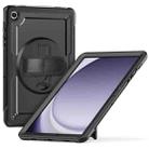 For Samsung Galaxy Tab A9+ Honeycomb Hand Grip Turntable Stand Tablet Case(Black) - 1