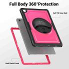 For Samsung Galaxy Tab A9+ Honeycomb Hand Grip Turntable Stand Tablet Case(Rose Red) - 3