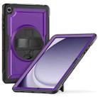 For Samsung Galaxy Tab A9+ Honeycomb Hand Grip Turntable Stand Tablet Case(Purple) - 1