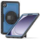 For Samsung Galaxy Tab A9 Honeycomb Hand Grip Turntable Stand Tablet Case(Navy Blue) - 1