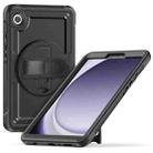 For Samsung Galaxy Tab A9 Honeycomb Hand Grip Turntable Stand Tablet Case(Black) - 1