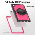 For Samsung Galaxy Tab A9 Honeycomb Hand Grip Turntable Stand Tablet Case(Rose Red) - 3