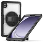 For Samsung Galaxy Tab A9 Honeycomb Hand Grip Turntable Stand Tablet Case(Transparent) - 1