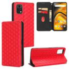 For Umidigi A13 Pro 5G Cubic Grid Texture Flip Leather Phone Case(Red) - 1