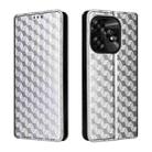 For Umidigi A15 / A15C / A15T Cubic Grid Texture Flip Leather Phone Case(Silver) - 2
