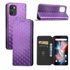 For Umidigi C1 / C1 Max Cubic Grid Texture Flip Leather Phone Case(Purple) - 1