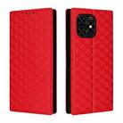 For Umidigi G5 Mecha Cubic Grid Texture Flip Leather Phone Case(Red) - 2