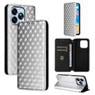 For Umidigi G6 5G Cubic Grid Texture Flip Leather Phone Case(Silver) - 1