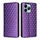 For Umidigi G6 5G Cubic Grid Texture Flip Leather Phone Case(Purple) - 2
