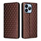 For Umidigi G6 5G Cubic Grid Texture Flip Leather Phone Case(Brown) - 2
