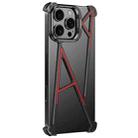 For iPhone 16 Pro Max Four Corner Shockproof Lens Bracket Hollow Metal Phone Case(Black) - 1