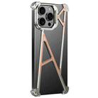 For iPhone 14 Pro Four Corner Shockproof Lens Bracket Hollow Metal Phone Case(Titanium) - 1